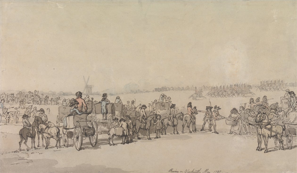 En anmeldelse om Blackheath, mai 1785 av Thomas Rowlandson