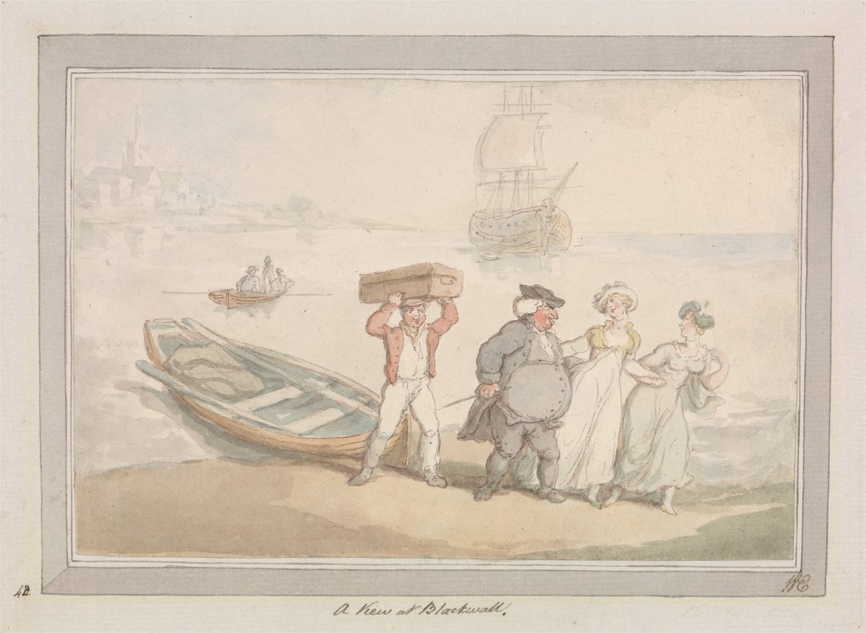 A View at Blackwall av Thomas Rowlandson