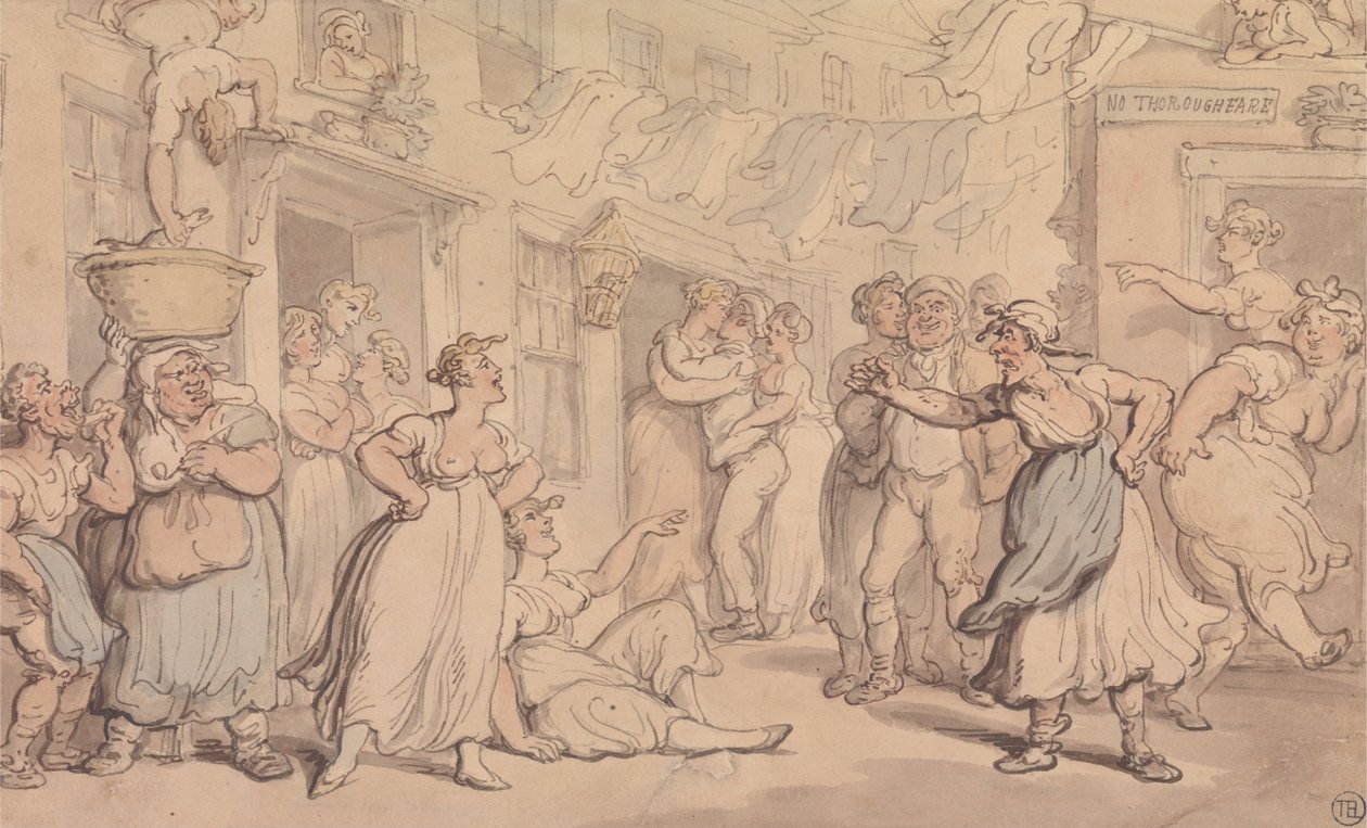 Sint scene i en gate av Thomas Rowlandson