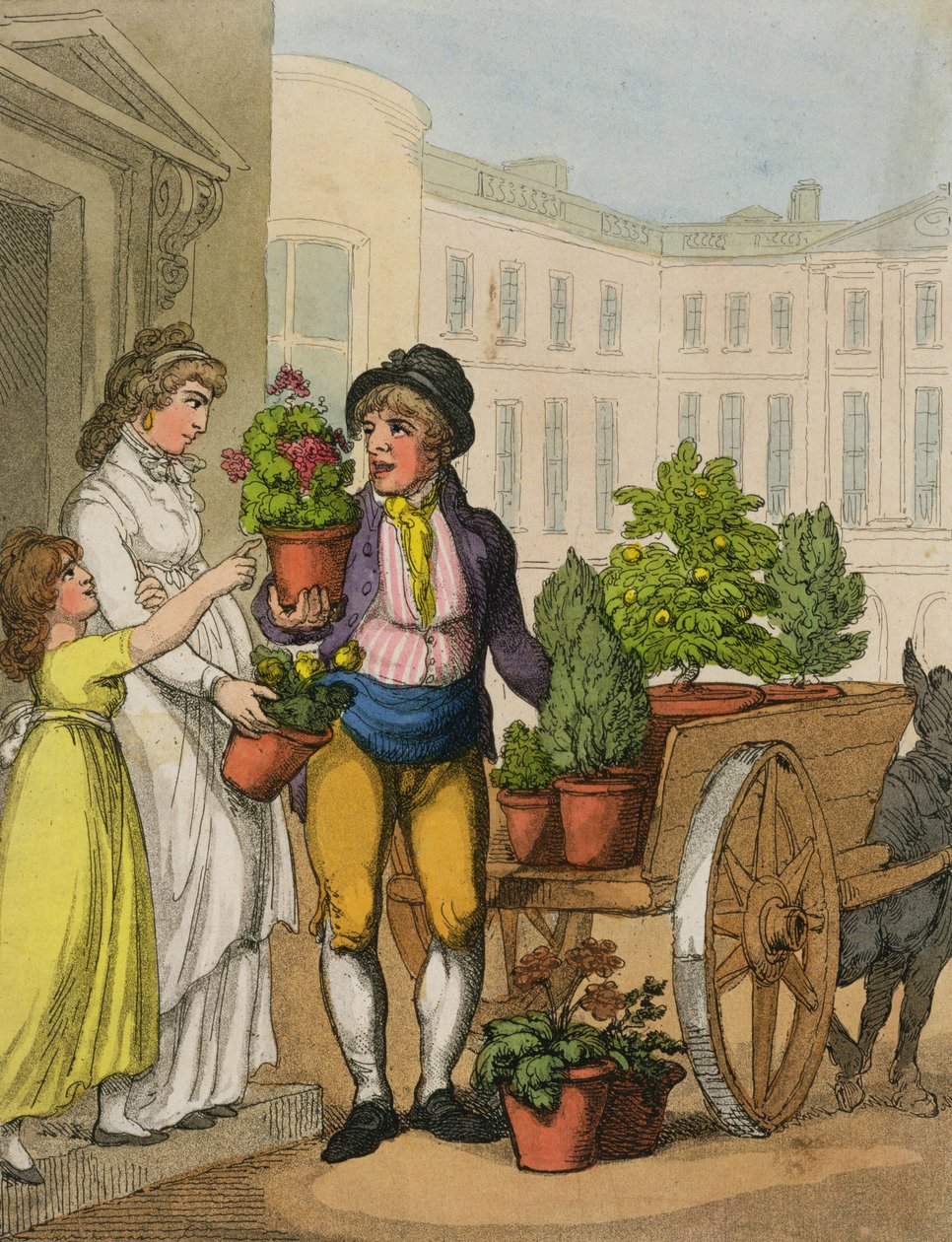 Cries of London: The Garden Pot Seller, 1799 (fargeakvatint) av Thomas Rowlandson