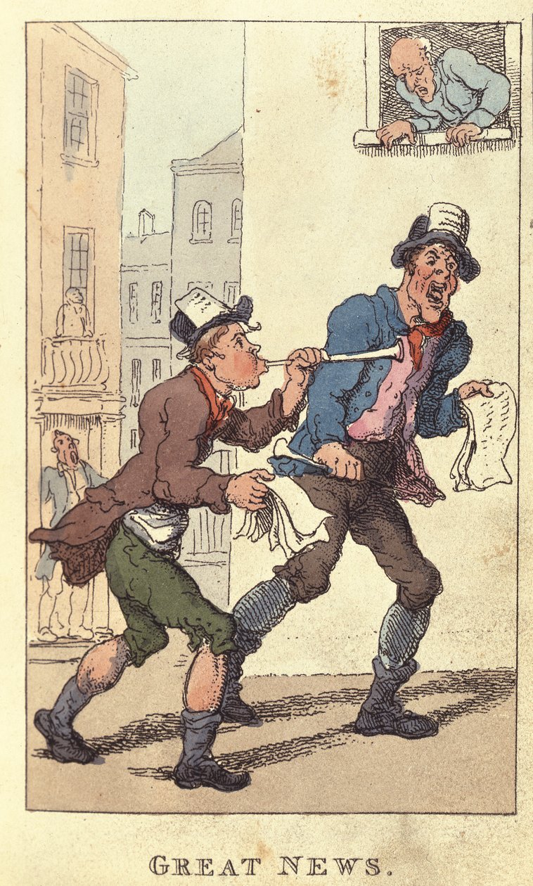 Store nyheter, 1820 av Thomas Rowlandson
