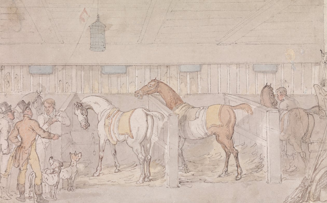 Interiør i en stall av Thomas Rowlandson