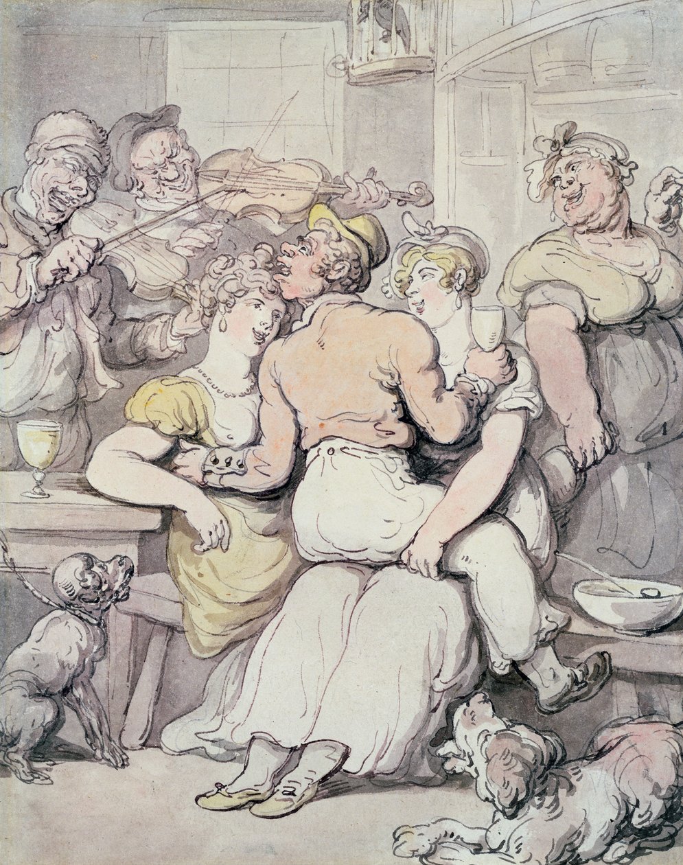 Jack Tar beundrer det rettferdige kjønn (penn og blekk, wc) av Thomas Rowlandson