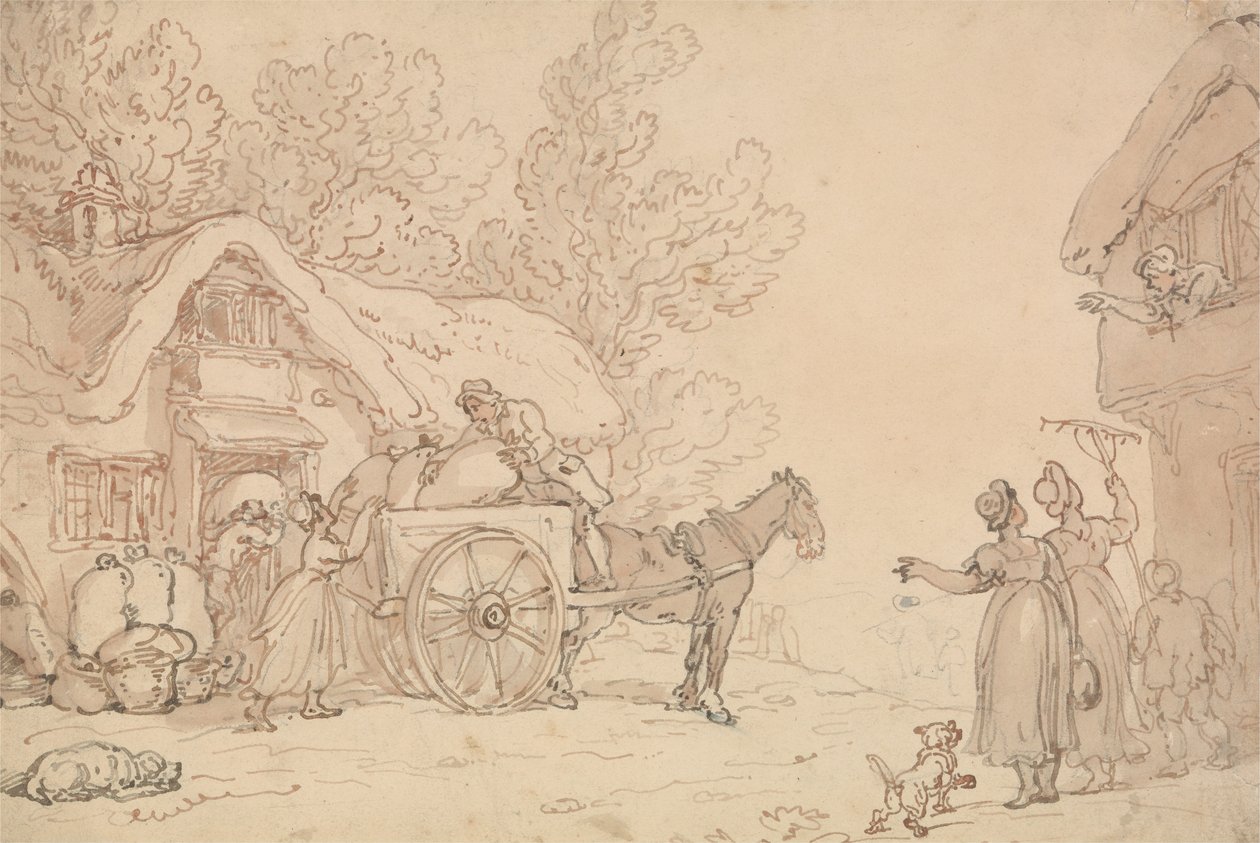 Laster sekker i en vogn av Thomas Rowlandson