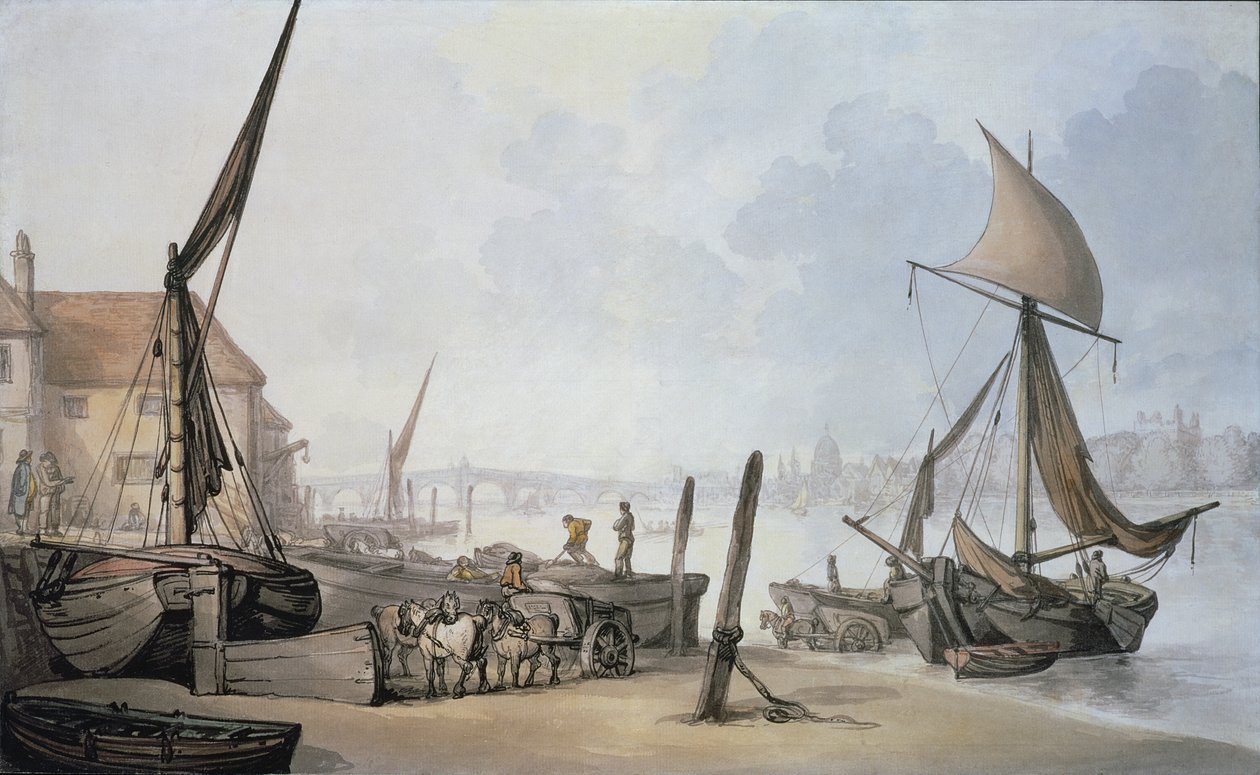 Lavvann på Themsen av Thomas Rowlandson