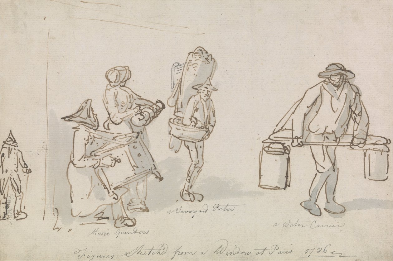 Paris Street -tall av Thomas Rowlandson