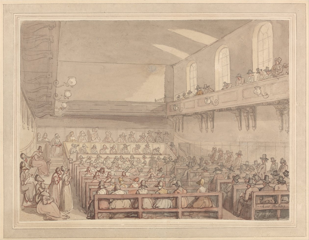 Quakers Meeting av Thomas Rowlandson