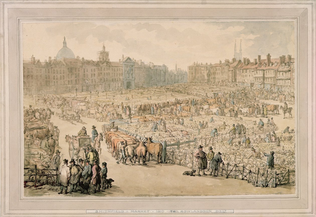 Smithfield Market, 1810 av Thomas Rowlandson