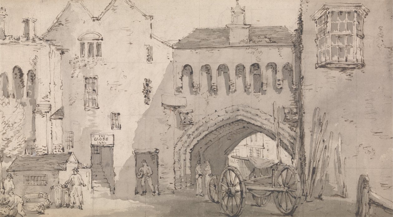 Southampton, Watergate og Globe Inn av Thomas Rowlandson