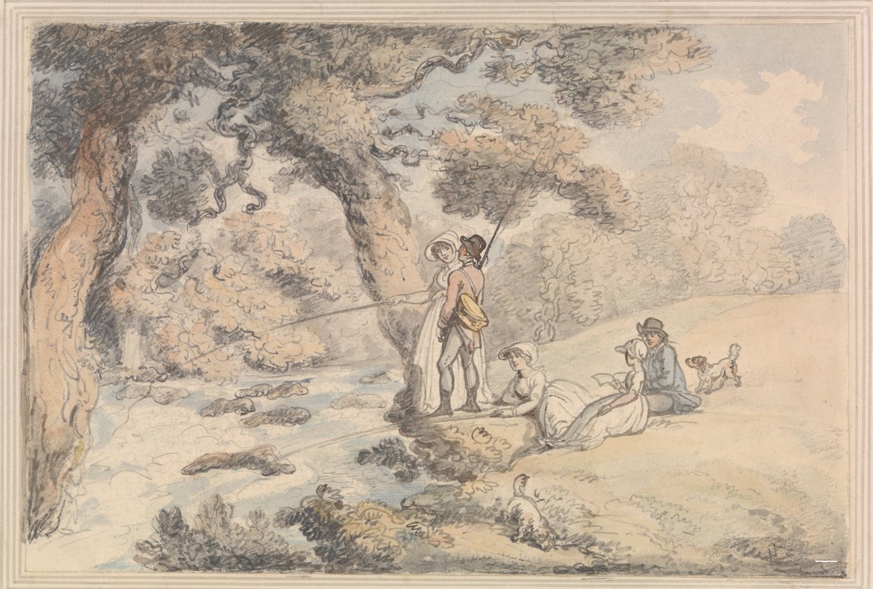 The Angling Party av Thomas Rowlandson