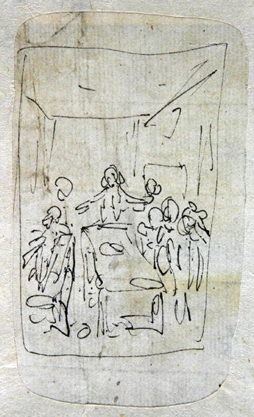 The Last Supper, 1760-90 (penn og blekk med vask over grafitt på papir) av Thomas Rowlandson