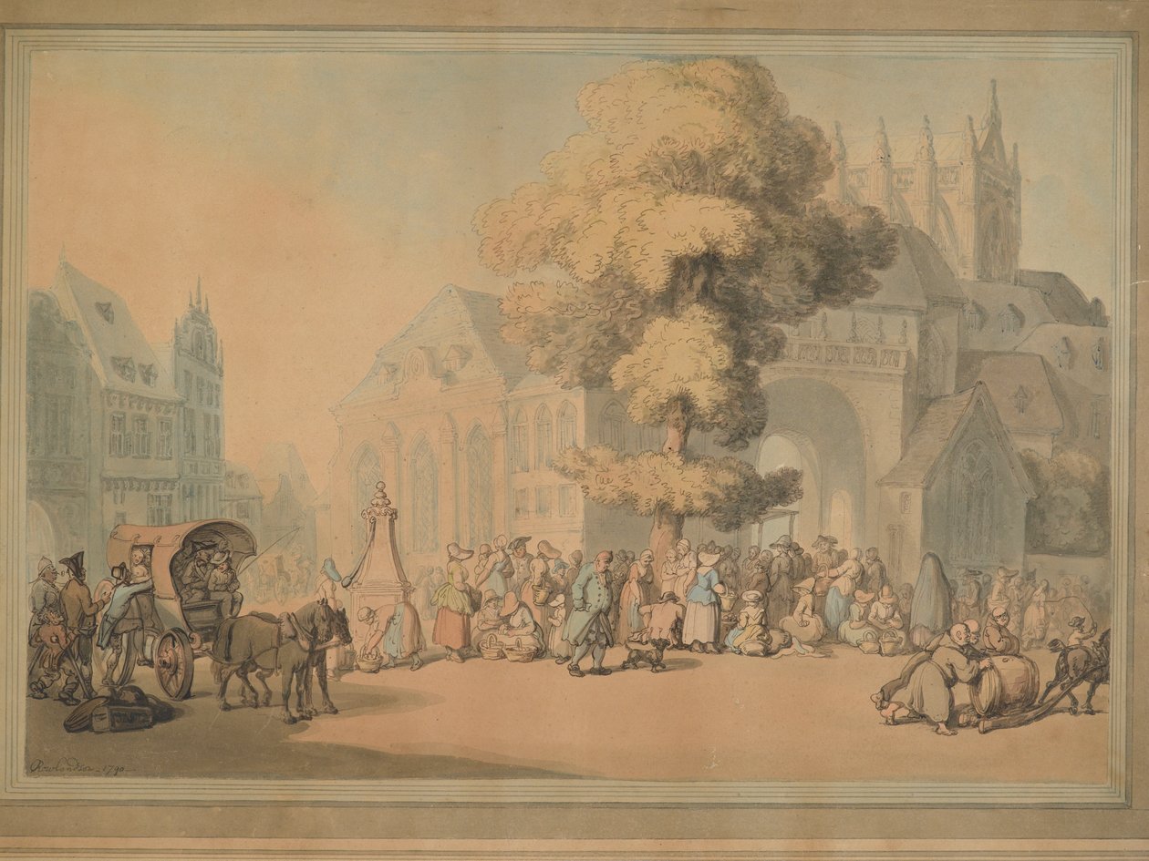 The Market Place, 1790 (wc) av Thomas Rowlandson