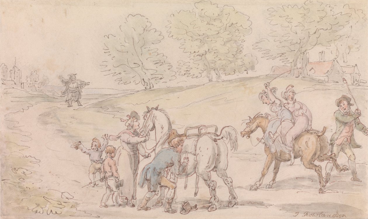 The Vicar of Wakefield- The Vicars Family on the Road to Church av Thomas Rowlandson