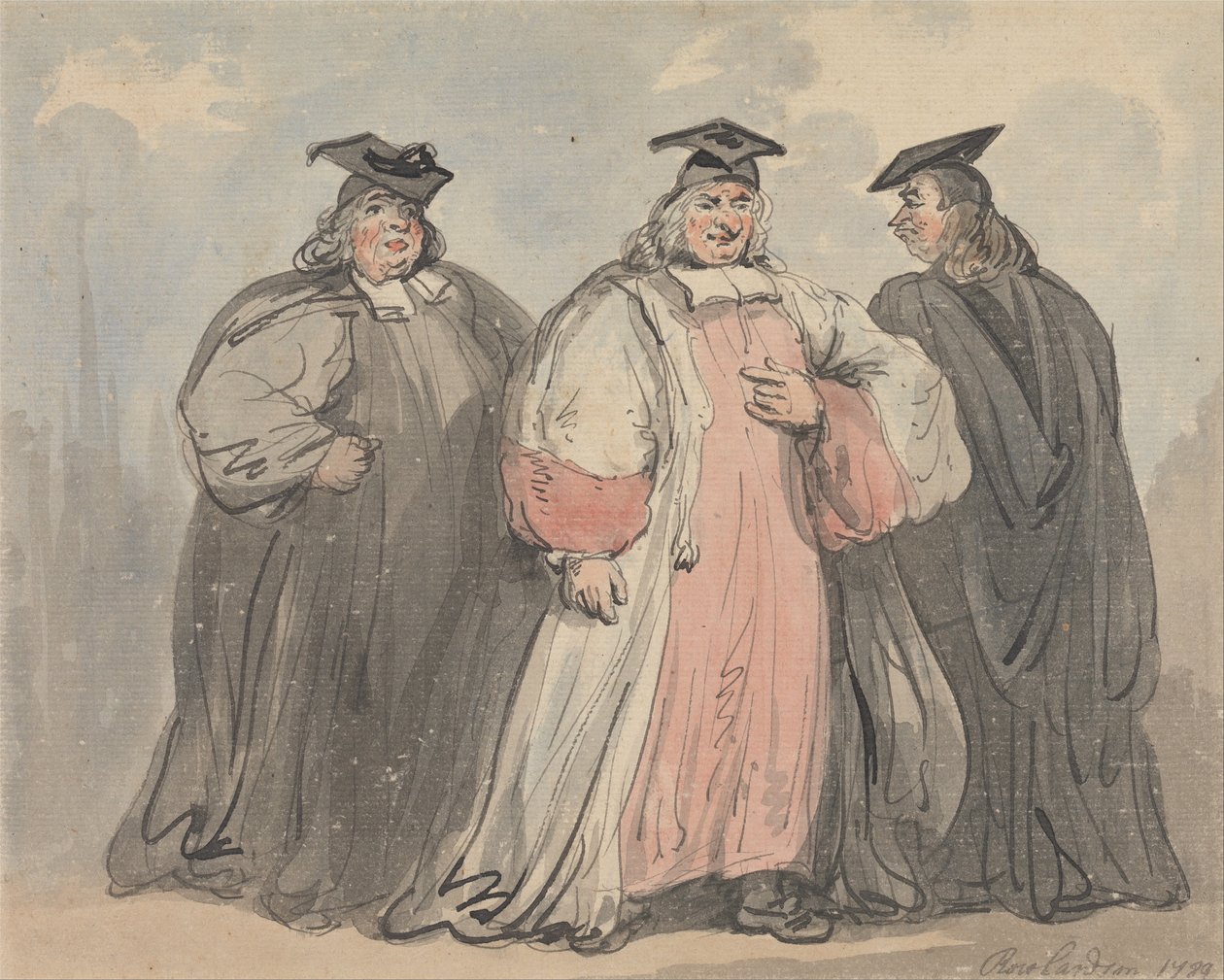 Tre geistlige lærde av Thomas Rowlandson