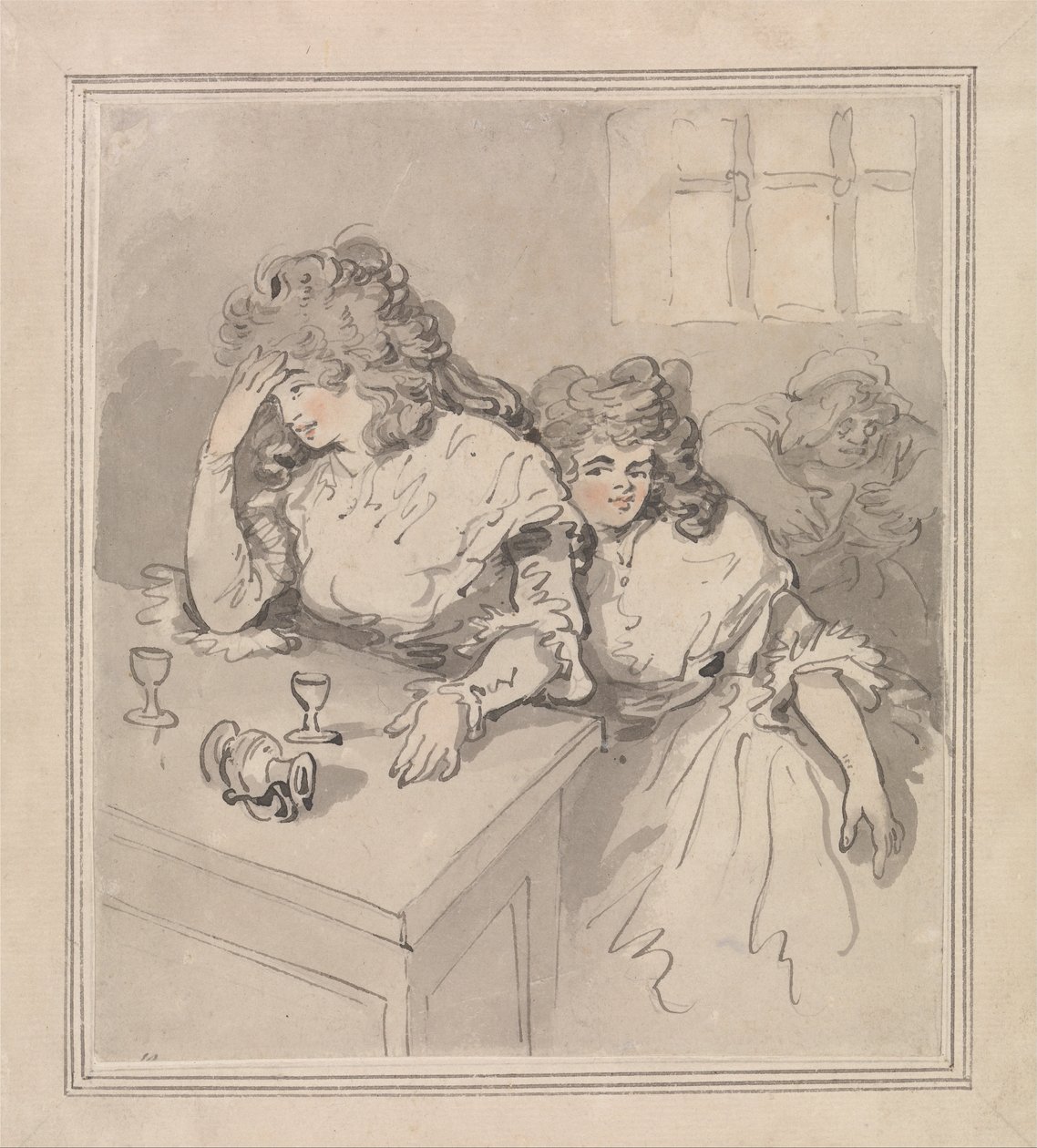 To jenter Tippling av Thomas Rowlandson