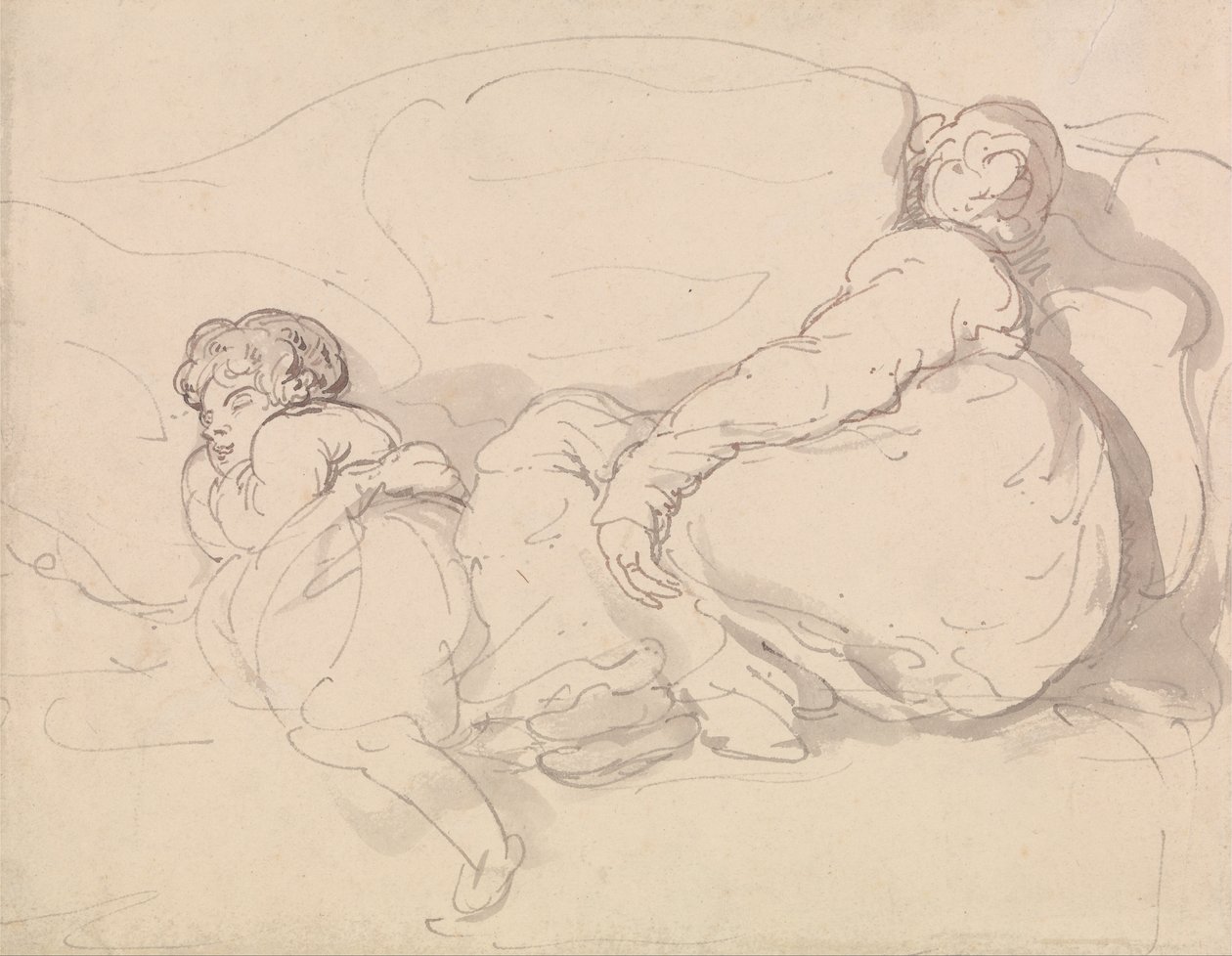 To sovefigurer av Thomas Rowlandson