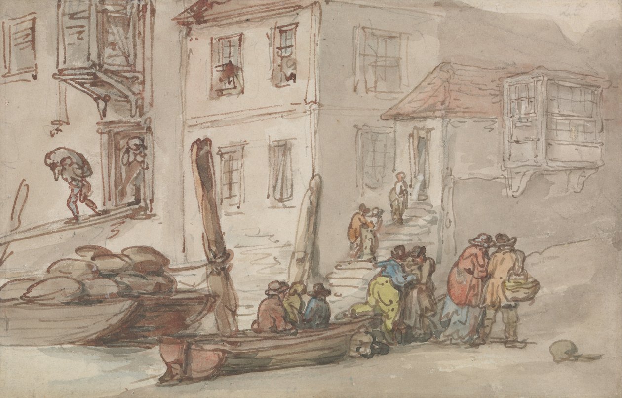 Å vaske gamle trapper av Thomas Rowlandson