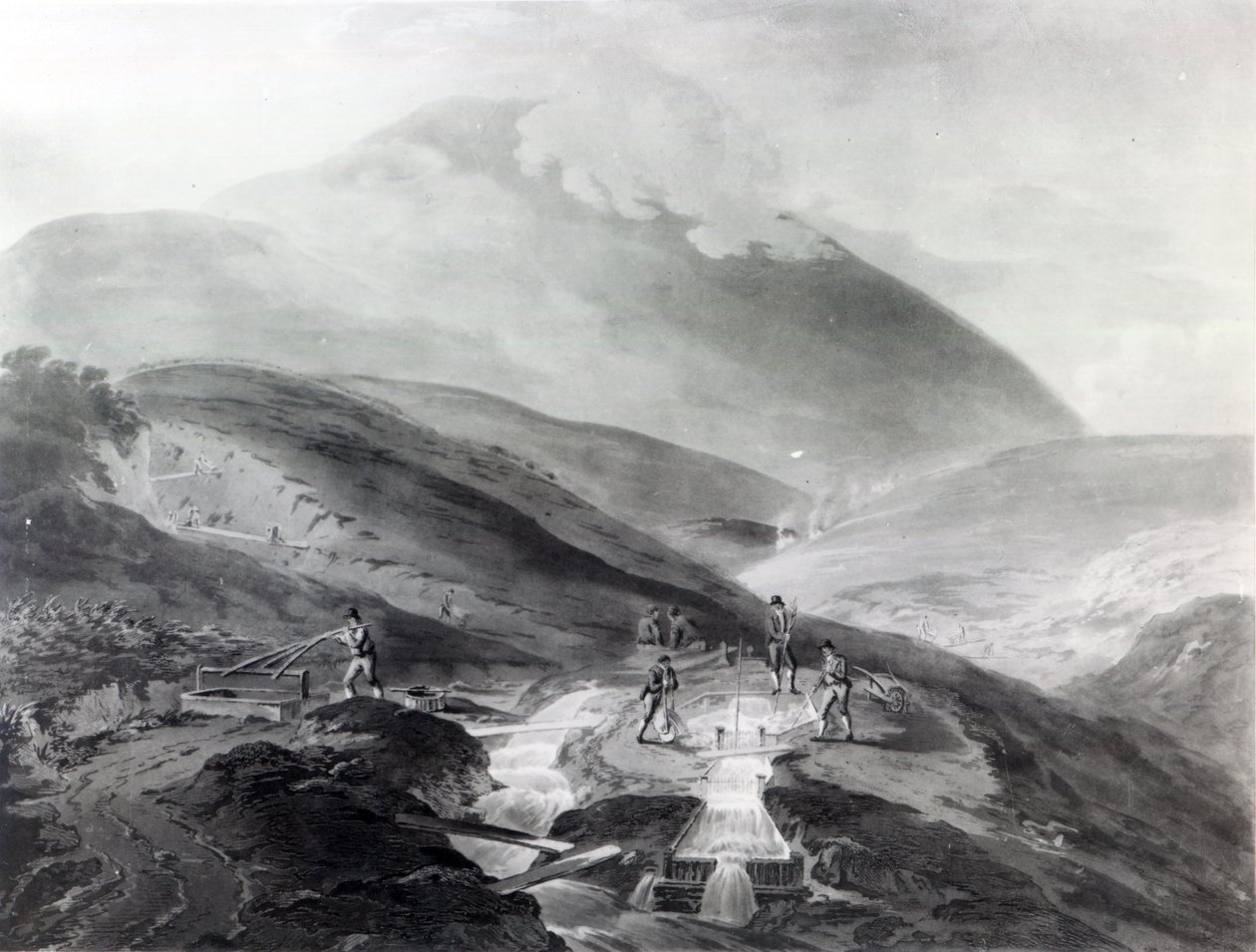 Gold Mines, County of Wicklow, gravert av John Bluck, 1804 (akvatint) av Thomas Sautelle Roberts