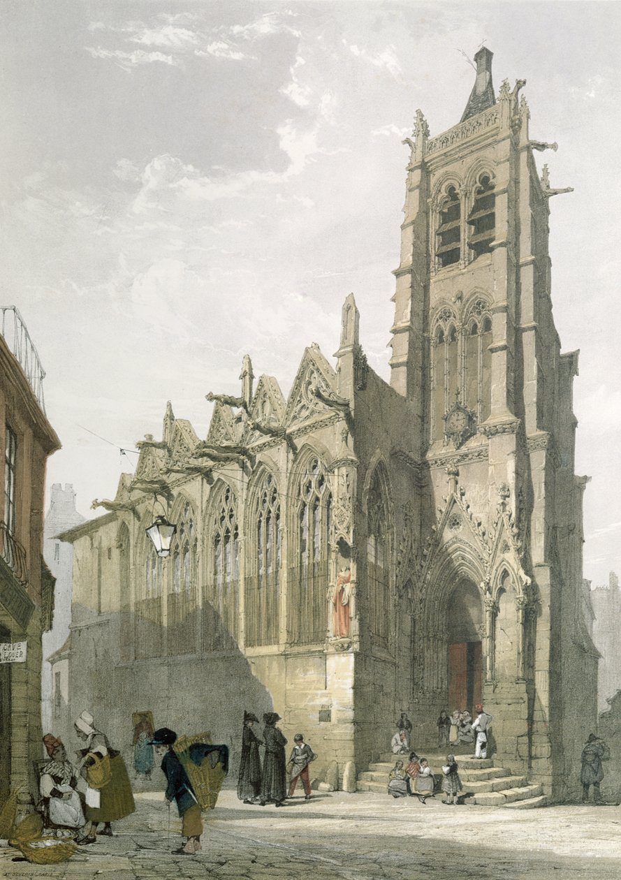 Eksteriør av kirken St. Severin, Paris av Thomas Shotter Boys