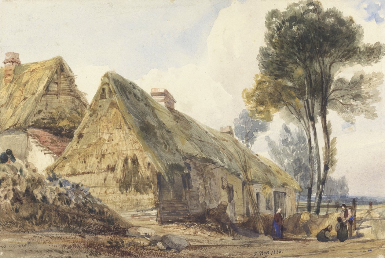 Utsikt på Swiss Cottage, London, 1836 (wc på papir) av Thomas Shotter Boys