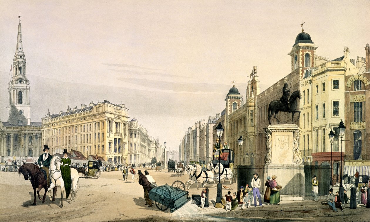 Utsikt fra Charing Cross mot Strand, 1842 av Thomas Shotter Boys