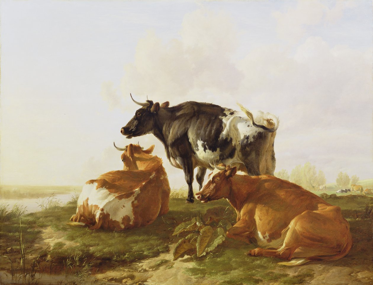 Storfe i et elvelandskap av Thomas Sidney Cooper