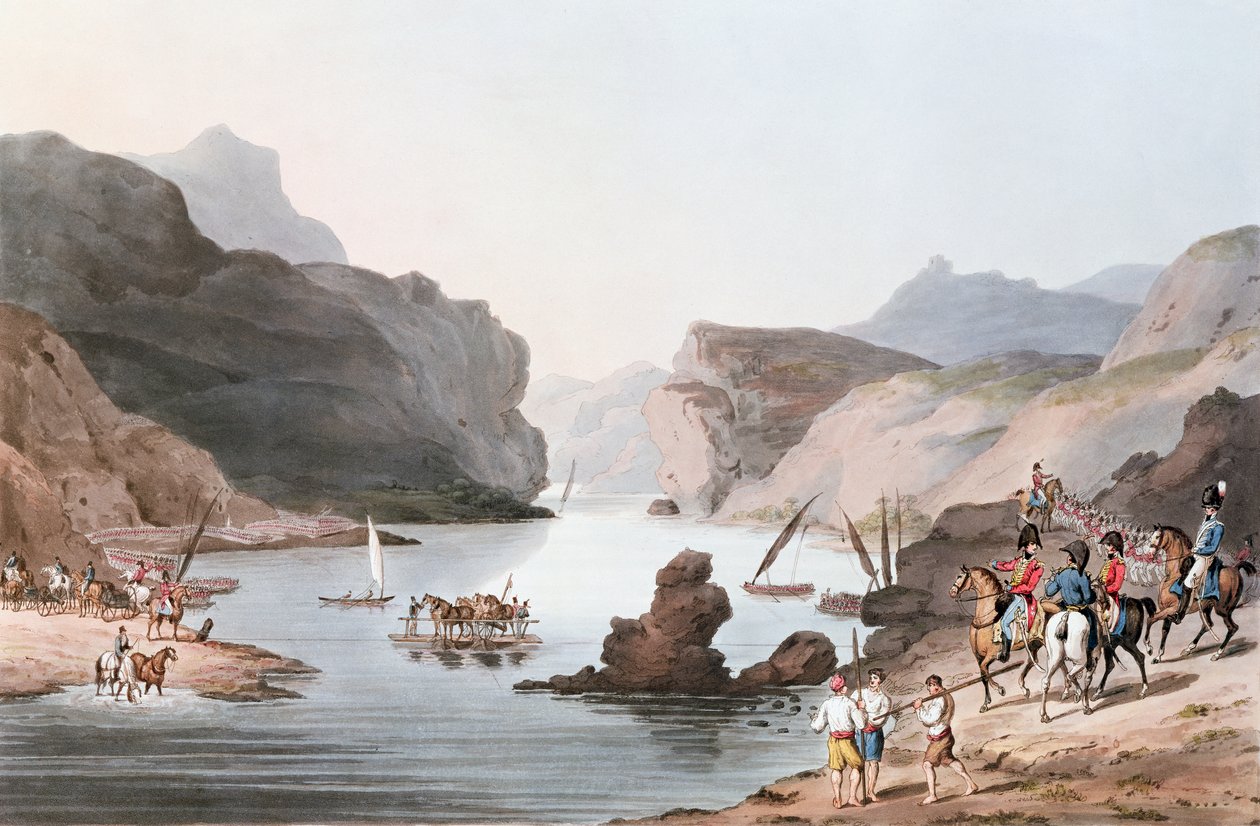 Pass av Tejo ved Vila Velha inn i Alentejo, 20. mai 1811 gravert av C. Turner av Thomas Staunton St. Clair