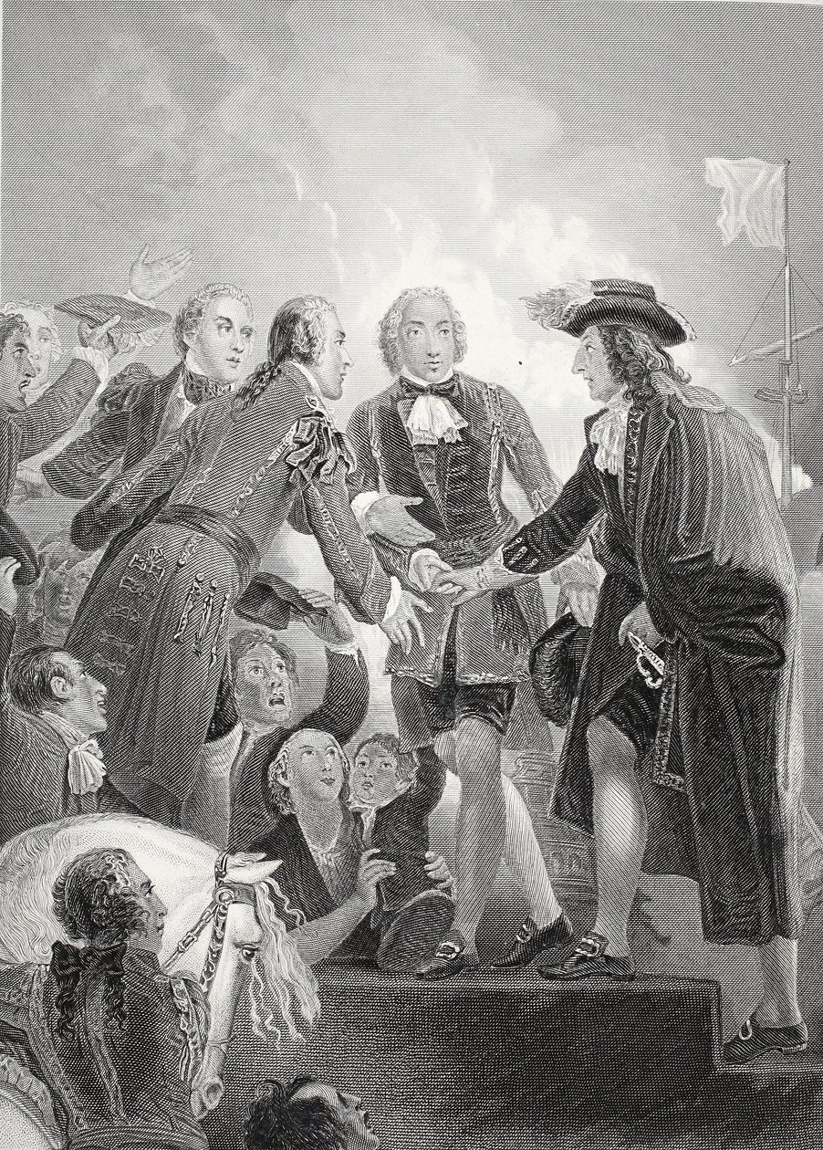 The Landing of William 3rd at Torbay, gravert av A.H. Payne av Thomas Stothard