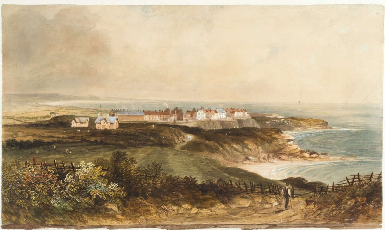 Cullercoats (kroppsfarge, blyant og wc på papir) av Thomas Thorpe
