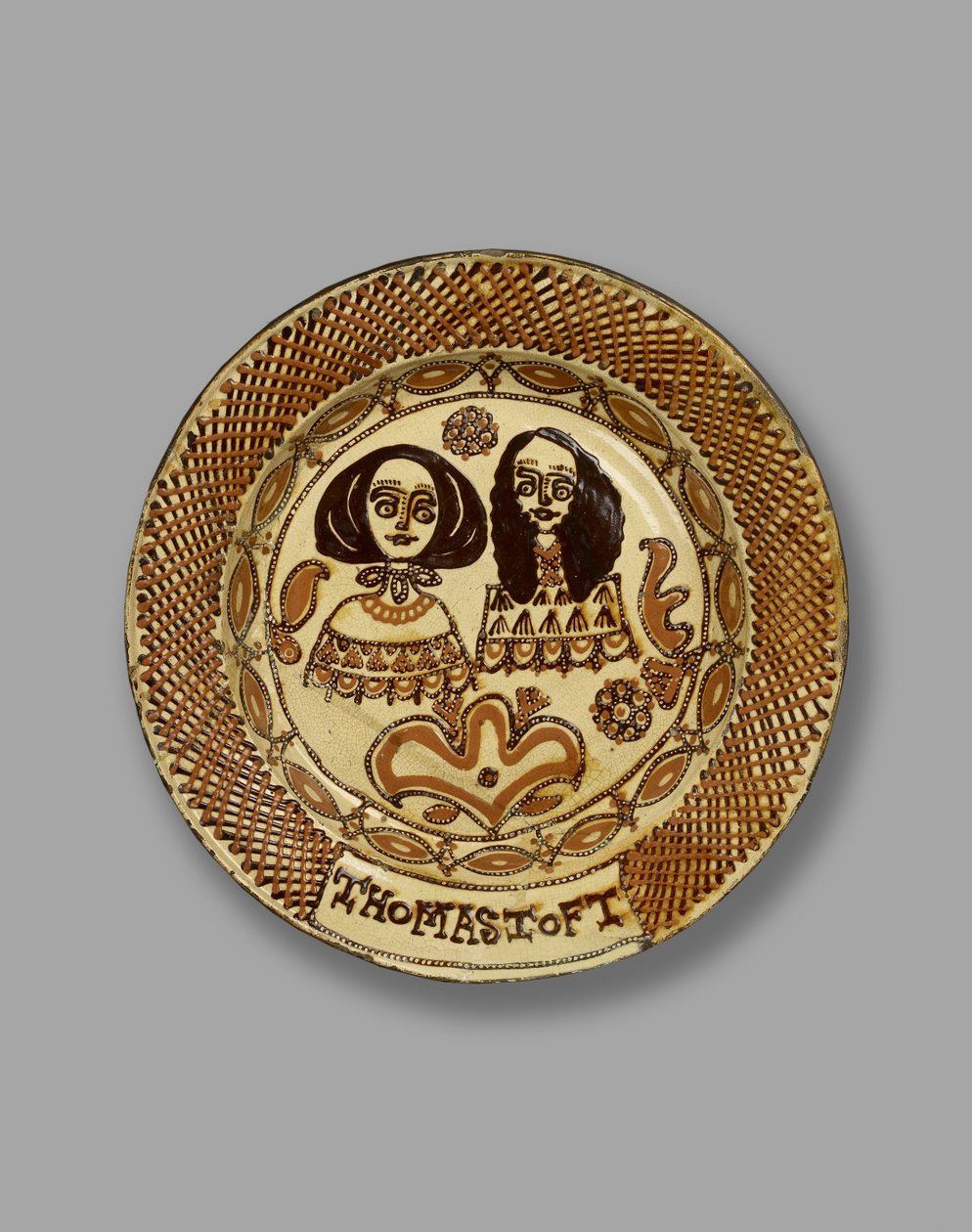 Toft Dish, Staffordshire slipware, ca. 1670 (malt keramikk) av Thomas Toft
