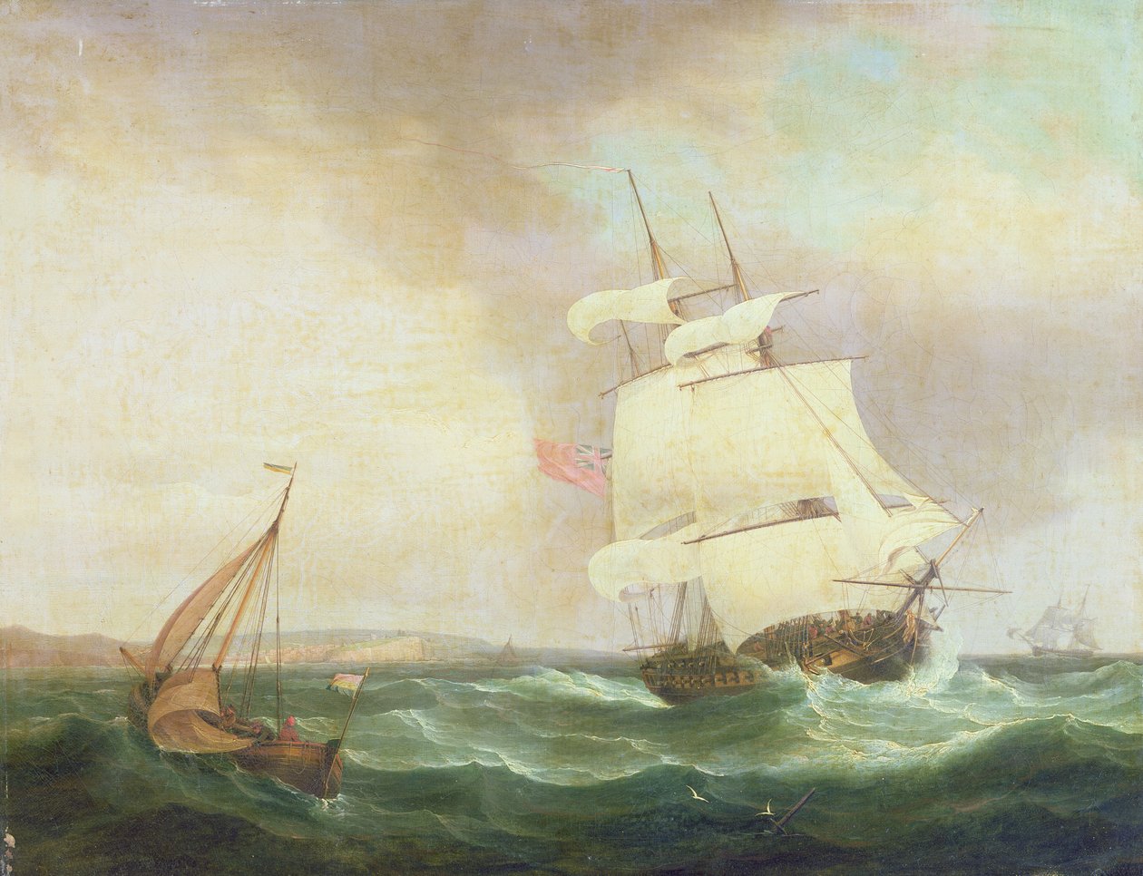 Stormfullt vær av Thomas Whitcombe