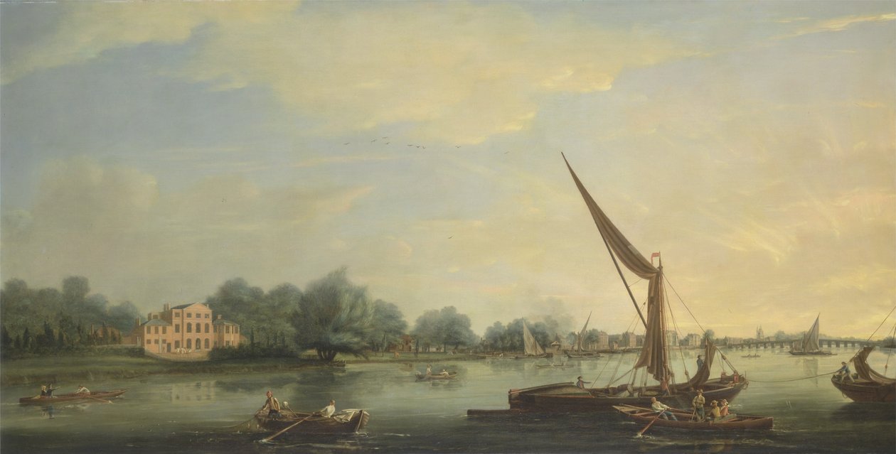 Themsen i Chelsea, 1784 av Thomas Whitcombe