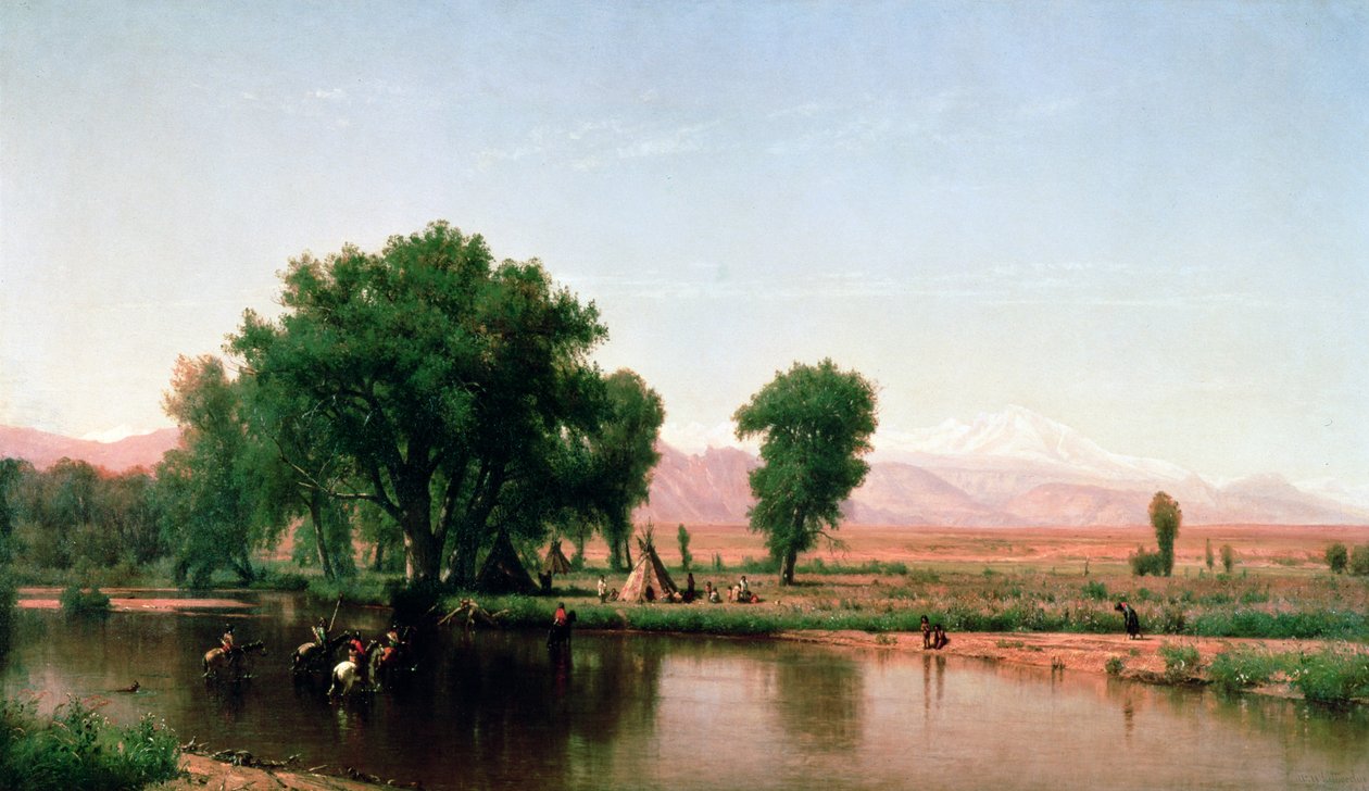 Krysser Ford, Platte River, Colorado av Thomas Worthington Whittredge
