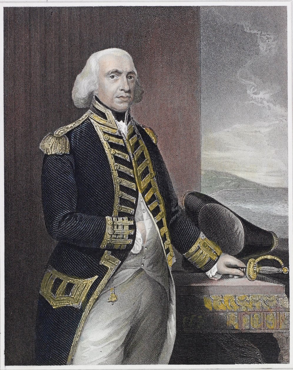 Richard First Earl Howe av Thomas after Gainsborough