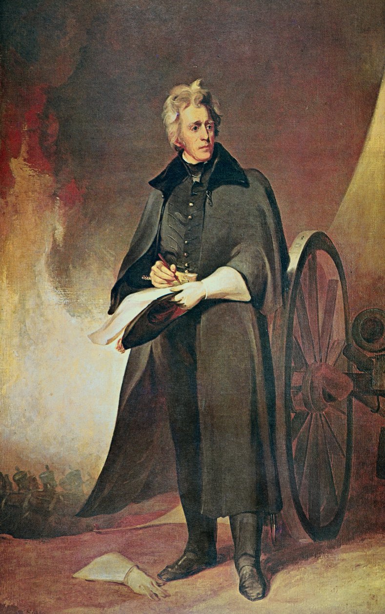 General Andrew Jackson (farge litho) av Thomas (after) Sully