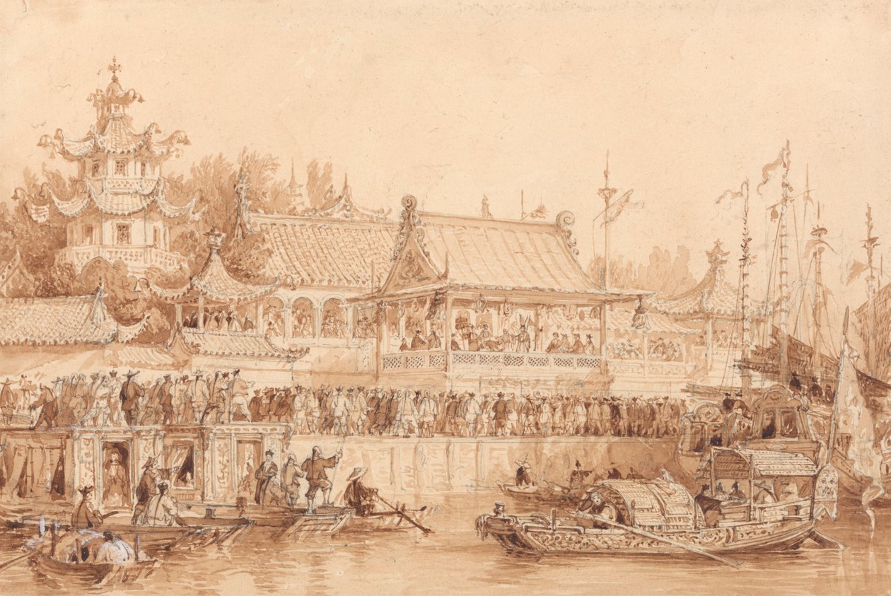 Teateret i Tien-Sin av Thomas Allom