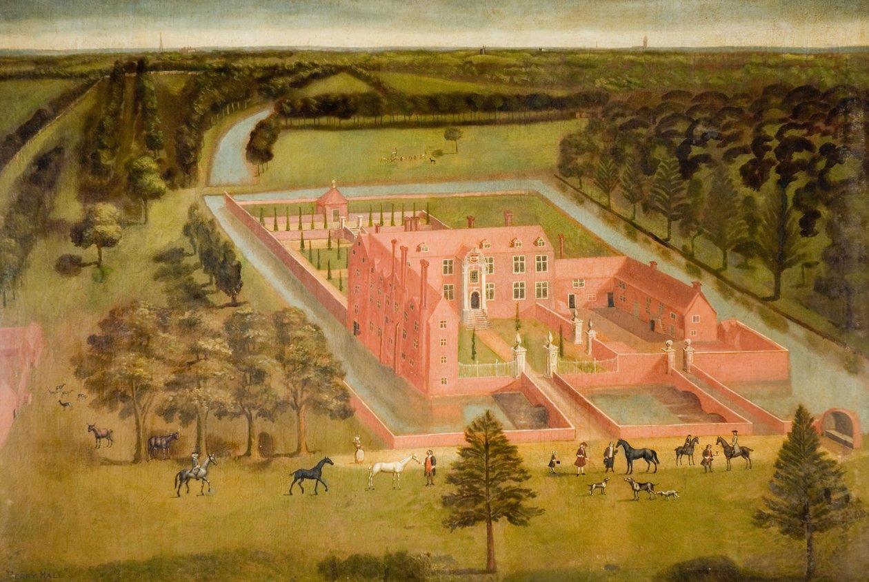 Utsikt over Perry Hall nær Birmingham, 1730. av Thomas Bardwell