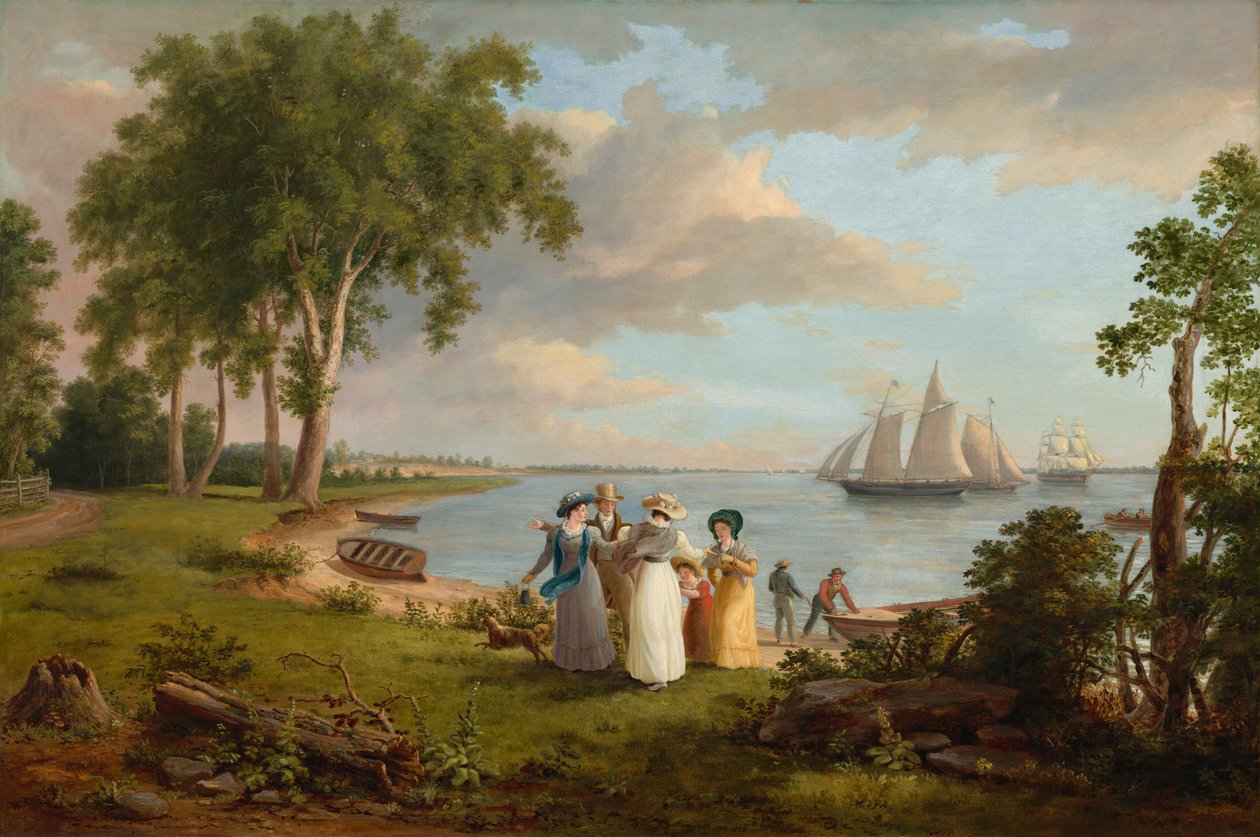 Utsikt over Delaware nær Philadelphia av Thomas Birch