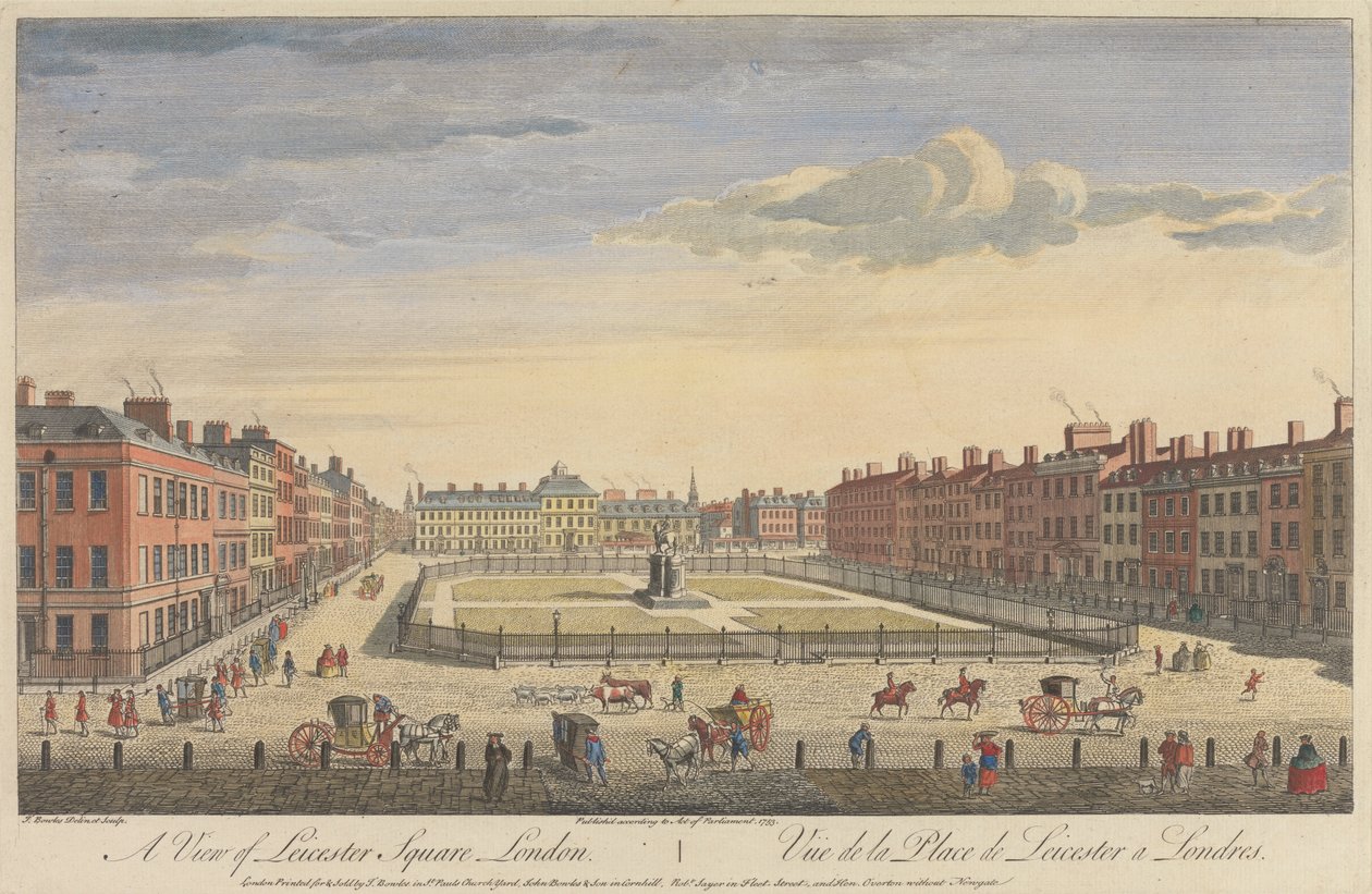 Utsikt over Leicester Square, London av Thomas Bowles