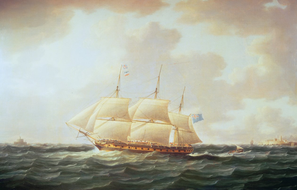 H.M.S. Minerva av Thomas Buttersworth