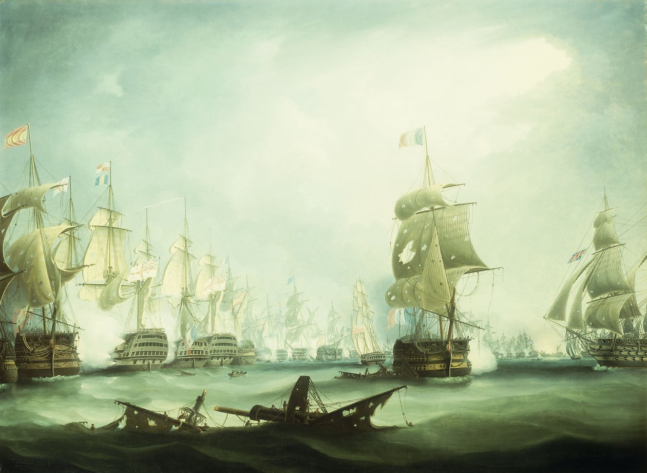 Slaget ved Trafalgar, 1805, av Thomas Buttersworth