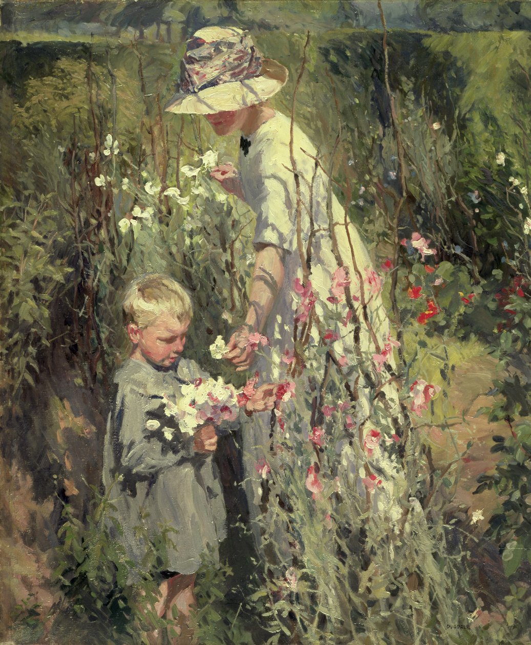 Poser, utst.1912 (olje på lerret) av Thomas Cantrell Dugdale