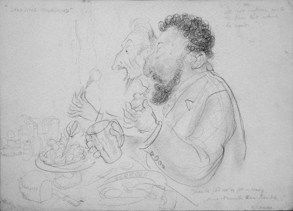 Starving England (blyant på papir) av Thomas Cantrell Dugdale