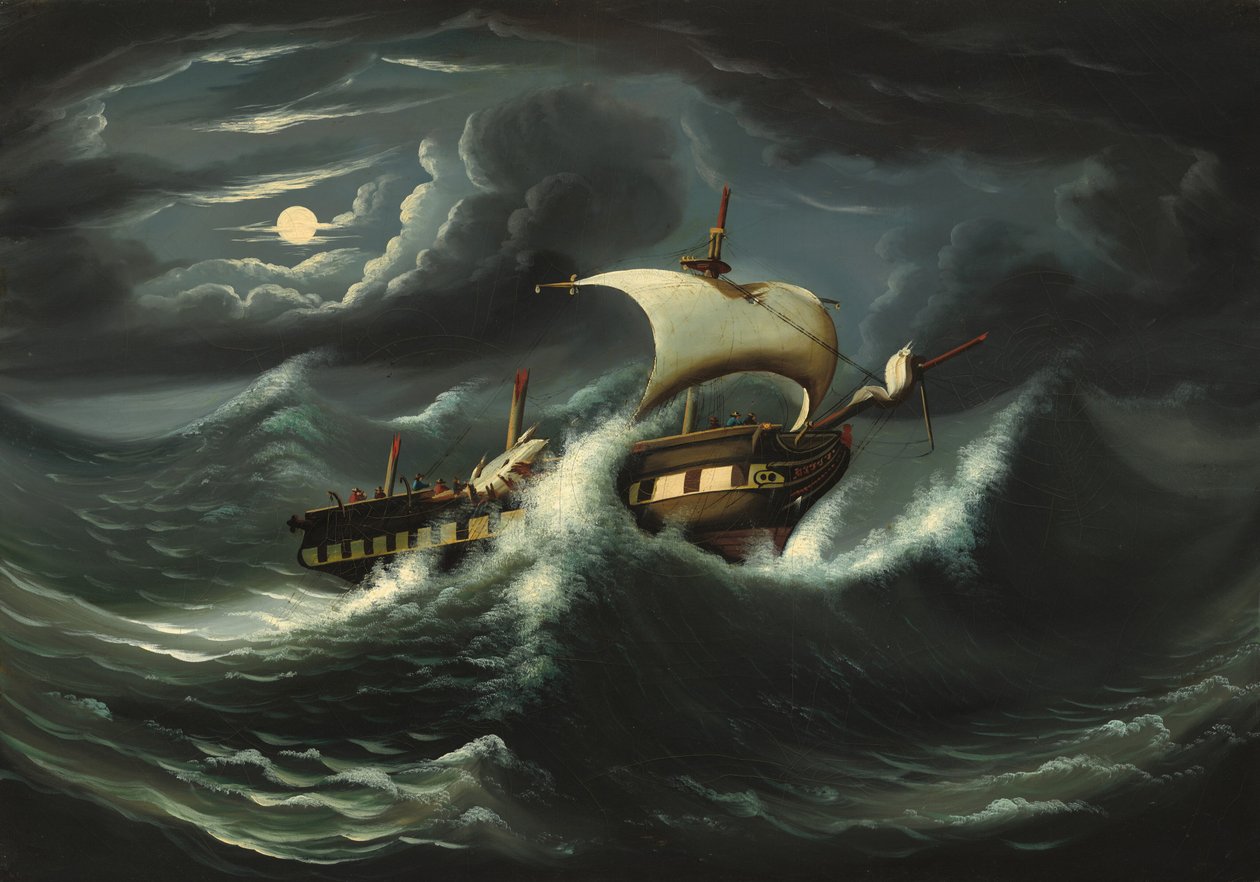 Stormkastet fregatt av Thomas Chambers