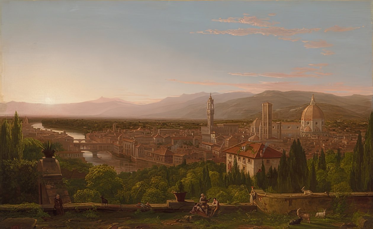 Utsikt over firenze. 1837 av Thomas Cole