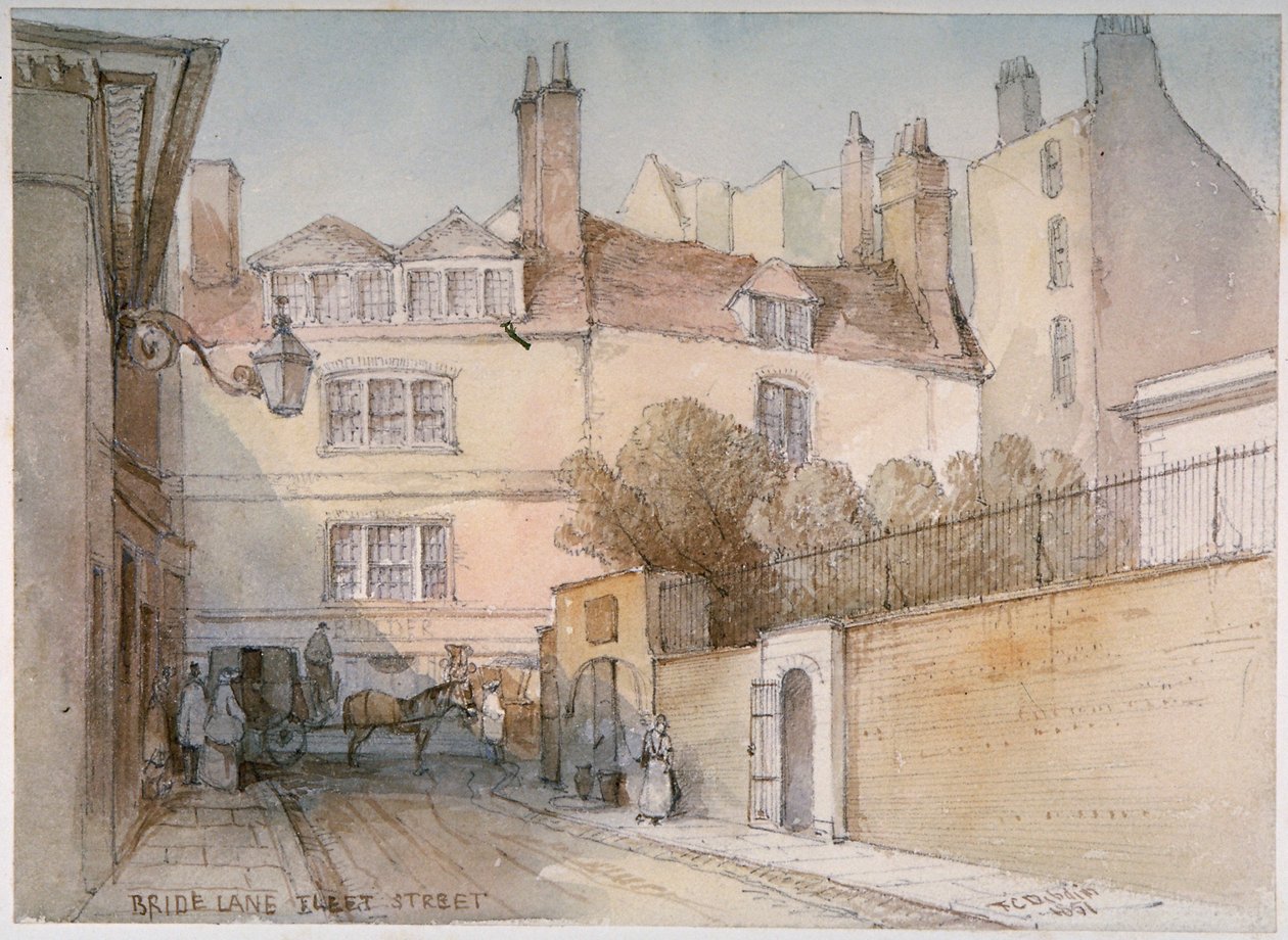 Bride Lane, City of London, 1851 av Thomas Colman Dibdin