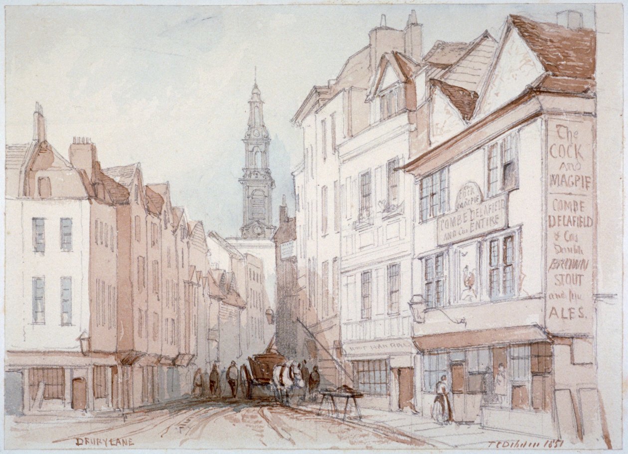 Drury Lane, Westminster, London, 1851 av Thomas Colman Dibdin