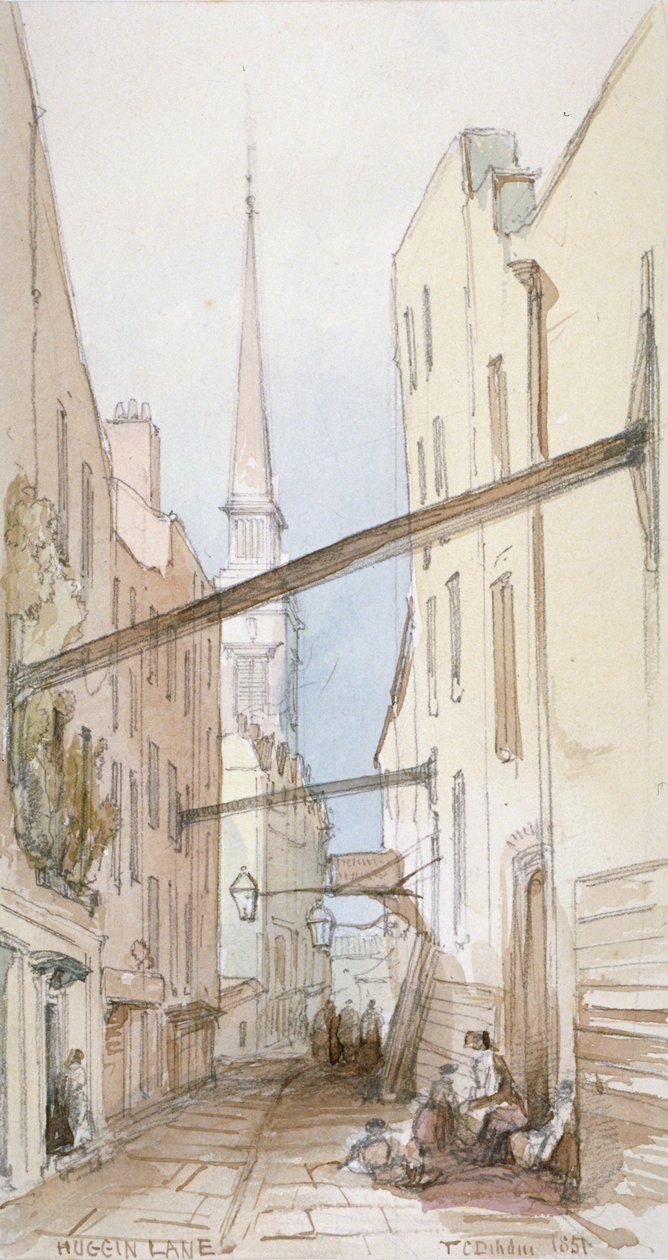 Huggin Lane, London, 1851 av Thomas Colman Dibdin