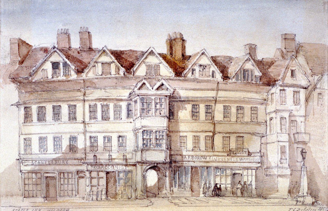 Staple Inn, Holborn, London, 1854 av Thomas Colman Dibdin