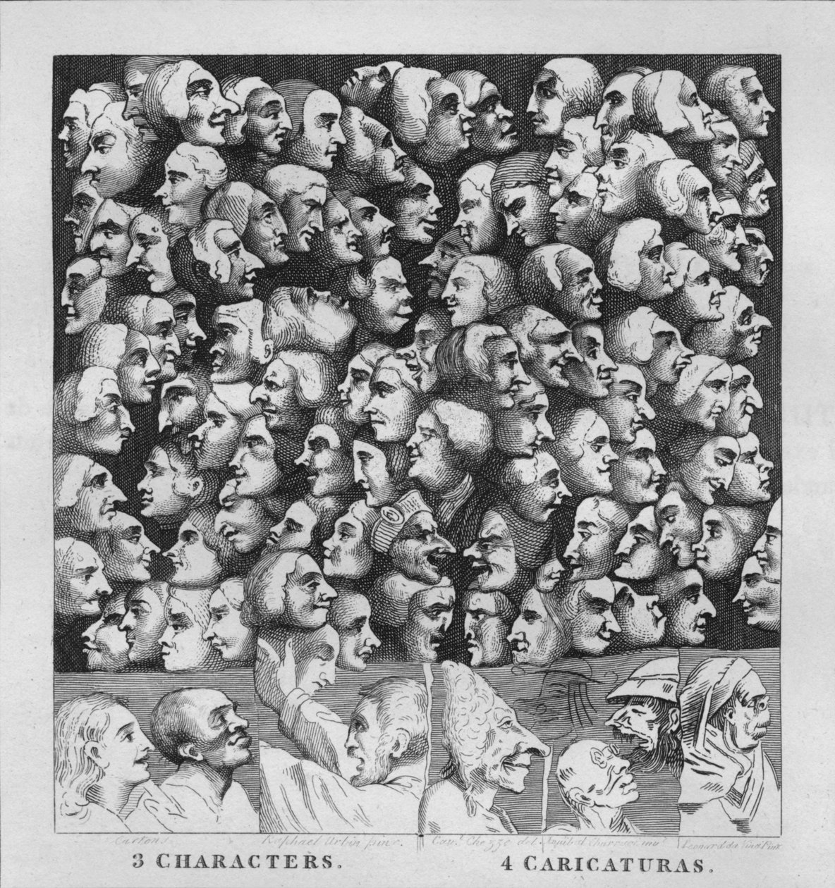 Karakterer og karikaturer, 1807, 1827. av Thomas Cook